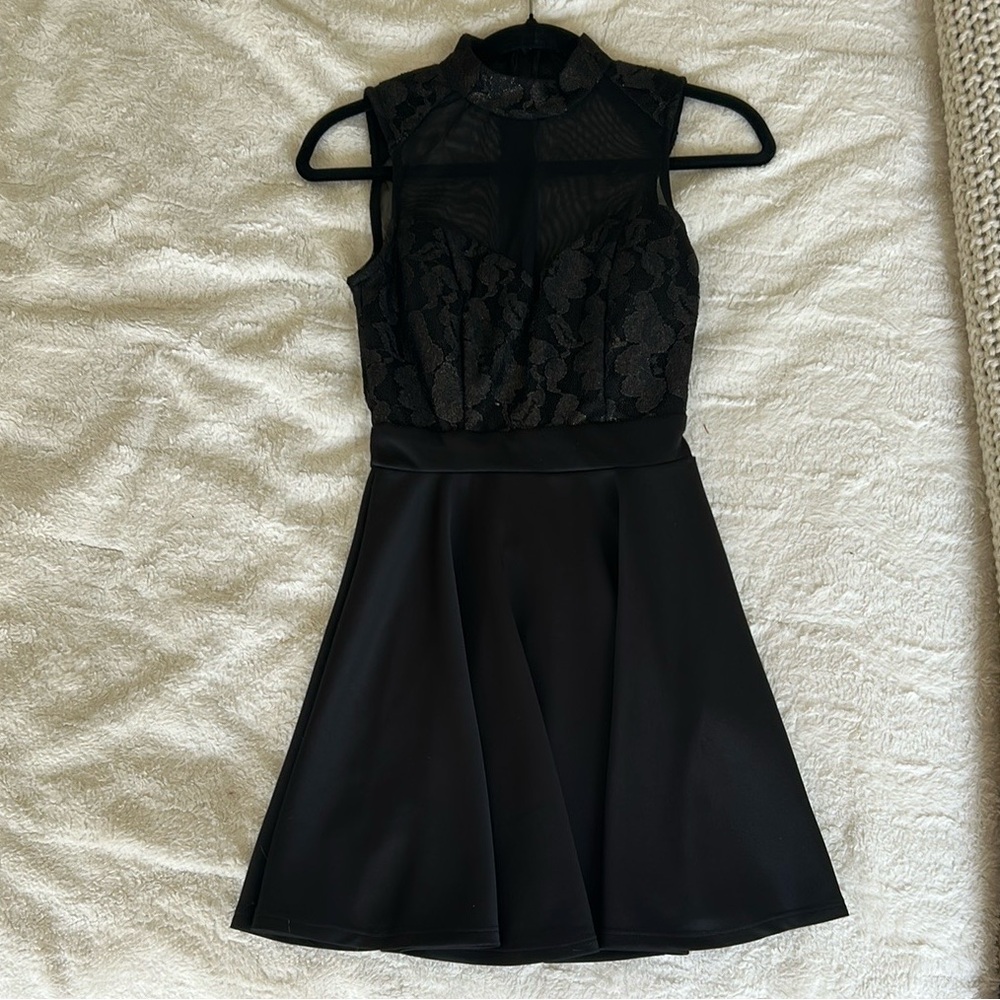 Darling Black Fit and Flare Mini Dress